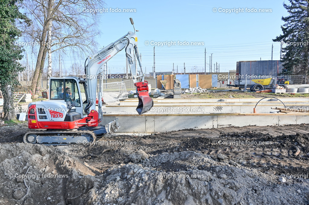Baustelle Containerdorf Asylanten_ Lunzerstrasse Linz Kleinmünchen_ 04.03.2023-21 | 04.03.2023, Linz, AUT, Lunzerstrasse Kleinmuenchen, im Bild Baustelle Containerdorf Asylanten, Lunzerstrasse Linz Kleinmuenchen, Drohne
