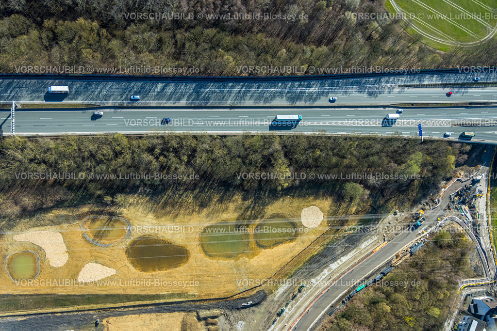 Dortmund260305307 | Luftbild, LogPoint Ruhr, Autobahn A45 Teilstück und Baustelle mit Zufahrt zum neuen Logistikpark, Brache des ehemaligen Knepper-Kraftwerks, Wiesenfläche, Dortmund, Ruhrgebiet, Nordrhein-Westfalen, Deutschland