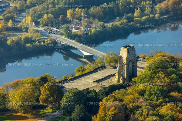 Hagen221015151 | Luftbild, Hengsteysee, Ruhrbrücke, Hohensyburg Kaiser-Wilhelm-Denkmal, Bikertreff am Seeufer, Boele, Hagen, Ruhrgebiet, Nordrhein-Westfalen, Deutschland