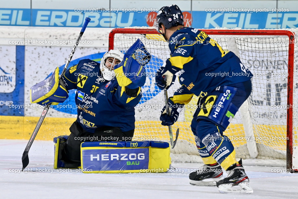 EK Zeller Eisbären vs. HDD Jesenice 1.10.2022 | #30 Zimmermann Max, #24 Schernthaner Johannes