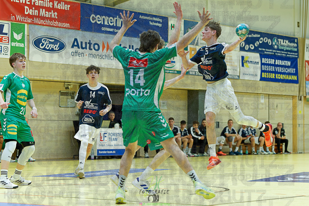 mJB Pokalrunde dt. Meisterschaft, TV Hüttenberg - TSV GWD Minden | mJB Pokalrunde dt. Meisterschaft, TV Hüttenberg - TSV GWD Minden am 15.03.2025 in Münchholzhausen (Sporthalle Münchholzhausen)Photo © 2025 - Jörg Heinrich - Realisiert mit Pictrs.com