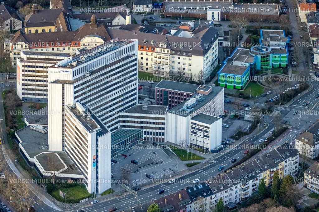 Essen230101744 | Luftbild, Ruhrturm Business Hochhaus, Huttrop, Essen, Ruhrgebiet, Nordrhein-Westfalen, Deutschland