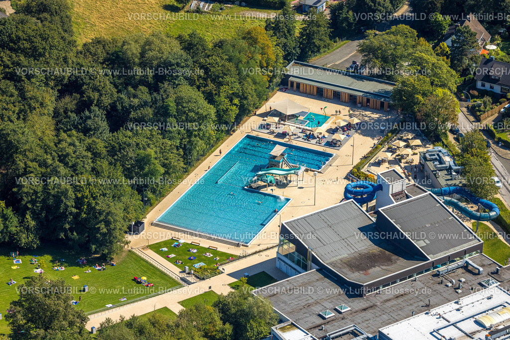 Gevelsberg240815234 | Luftbild, Schwimm in Gevelsberg Schwimmbad, Freibad und Hallenbad, Klostermark Gevelsberg, Ruhrgebiet, Nordrhein-Westfalen, Deutschland