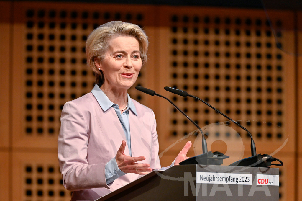 _DWI0638 | Politikerin Ursula von der Leyen beim CDU-NRW Neujahrsempfang in Düsseldorf. Düsseldorf, 28.01.2023 - Realisiert mit Pictrs.com