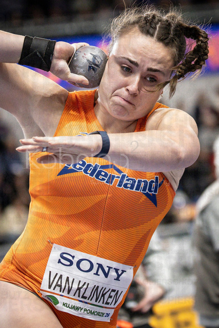 World Athletics Indoor Championships Kujawy Pomorze 26, 20.03.2026 | TORUN, POLAND - MARCH 20: Jorinde VAN KLINKEN (NED) competes in the women's shot put during the World Athletics Indoor Championships Kujawy Pomorze 26 on day 1 / session 2 at Kujawsko-Pomorska Arena Torun on March 20, 2026 in Torun, Poland. 