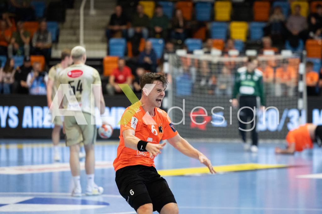 Handball I Herren I Saison 2025-2026 I EHF EUROPEAN LEAGUE 2025/26 | Men I Main Round I 2. Spieltag I Kadetten Schaffhausen - TSV Hannover-Burgdorf I 24.02.2026 | 6 Odinn Rikhardsson (IS) (Kadetten Schaffhausen) – Flügel rechts - Realisiert mit Pictrs.com