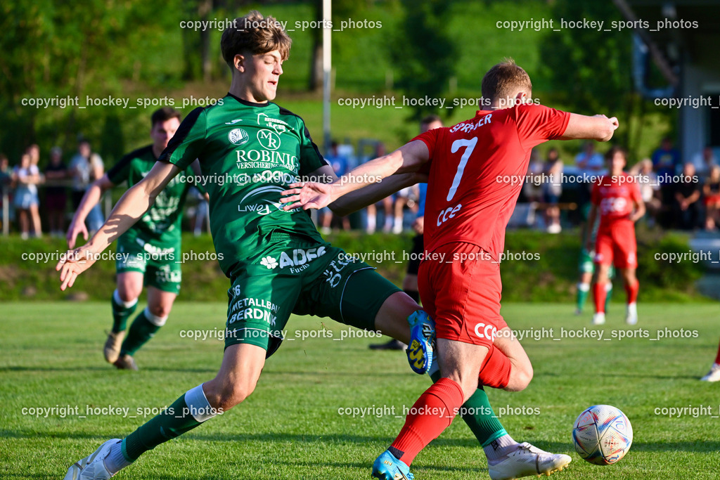 FC Lendorf vs. SC St.Veit | #66 Luca Christoph Morgenstern FC Lendorf, #7 Heiko Norbert Springer St.Veit, FC Lendorf vs. SC St.Veit, FC Lendorf vs. SC St.Veit am 17.08.2024 in Lendorf (Thomas Morgenstern-Arena), Austria, (Photo by Bernd Stefan)