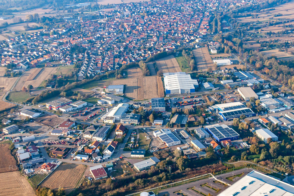 Luftbild: Hagenbach Industriegebiet in Hagenbach im Bundesland Rheinland-Pfalz in Deutschland. Foto: IMG_46043.jpg vom 23.10.2011 durch Werner Riehm/FLY-FOTO.de