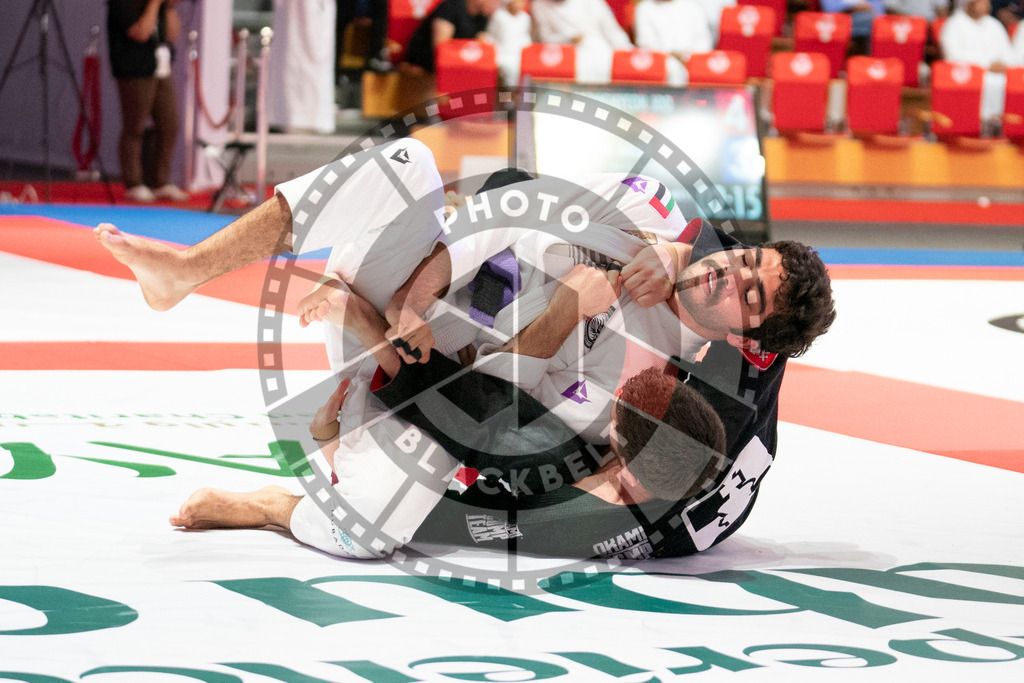 20231109PBB5351 | Fighters compete during the AJP World Professional Championship in the Mubadala Arena in Abu Dhabi, Arab United Emirates, on November 9, 2023.