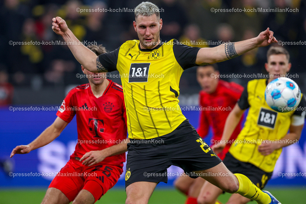 BVB30112402144 | 30.11.2024, Borussia Dortmund - FC Bayern München, 1. Fußball Bundesliga, 12. Spieltag, Signal Iduna Park, Saison 2024 2025: Niklas Süle (BVB #25)DFB regulations prohibit any use of photographs as image sequences and or quasi-video.