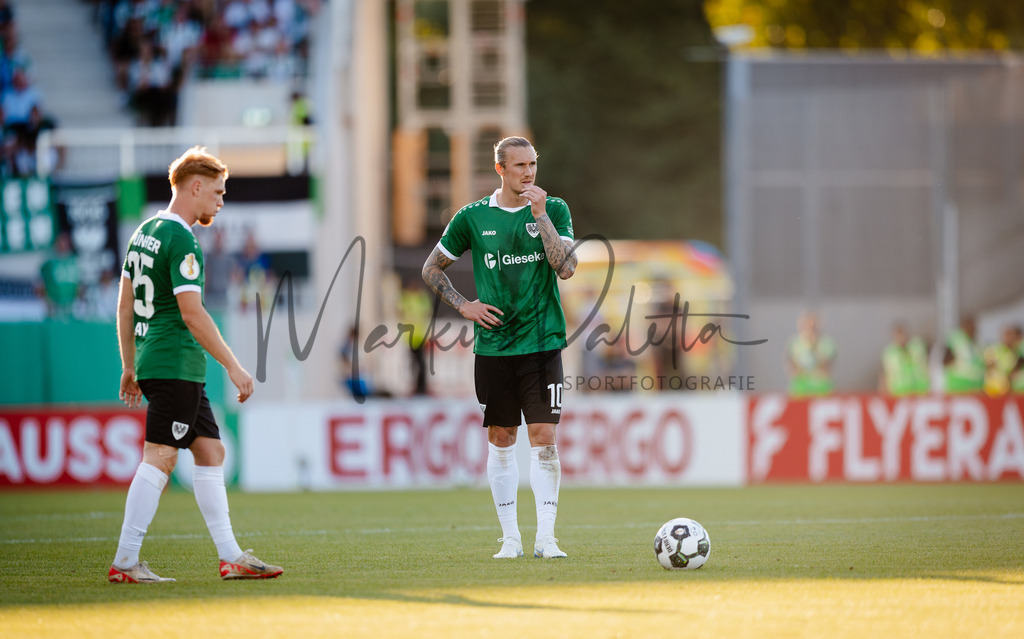 DFB-Pokal 2025/2026, 1. Runde: SC Preußen Münster - Hertha BSC Berlin | Münster, 18.08.2025: DFB-Pokal 2025/2026, 1. Runde, SC Preußen Münster gegen Hertha BSC Berlin im LVM-Preußenstadion in Münster.(Foto: sportfotografie.ms | Markus Paletta) - Realisiert mit Pictrs.com
