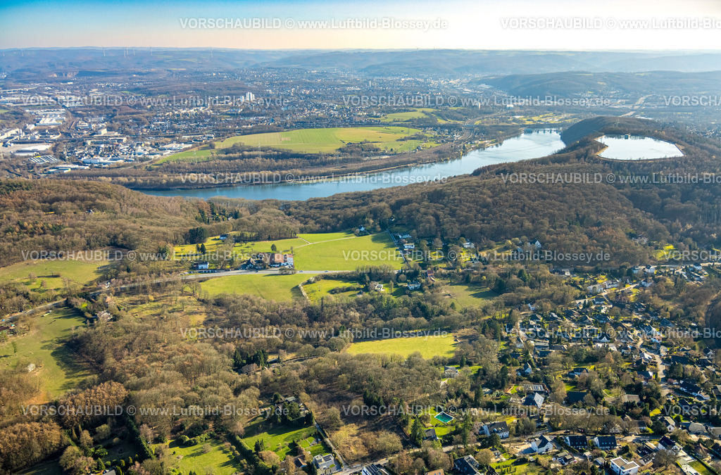 Herdecke260304000 | Luftbild, Hengsteysee und Wald und Wiesen Im KLeff, Ahlenberg, Herdecke, Ruhrgebiet, Nordrhein-Westfalen, Deutschland