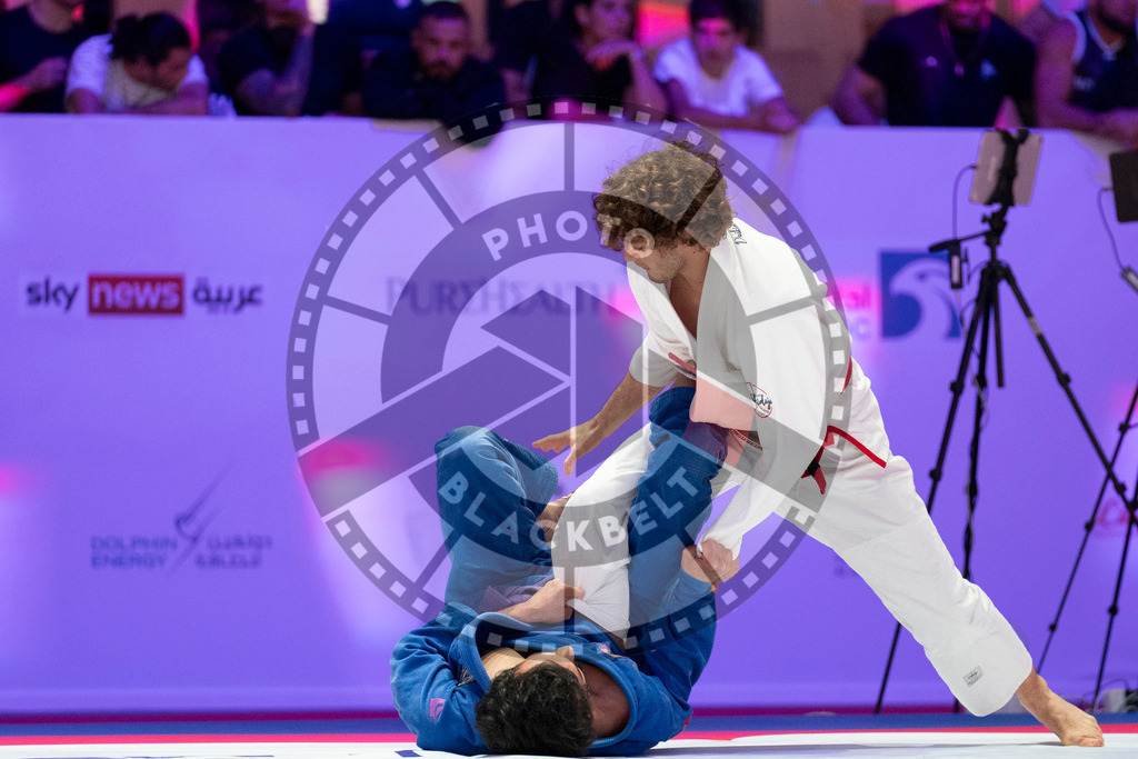 20231109PBB5830 | Fighters compete during the AJP World Professional Championship in the Mubadala Arena in Abu Dhabi, Arab United Emirates, on November 9, 2023.
