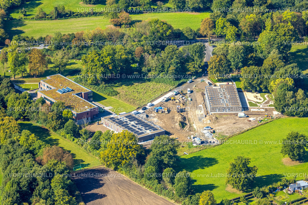 Hamm250901334 | Luftbild, Baustelle mit Kita Neubau des SVE Heessen, Schloßstraße, Stadtbezirk Heessen, Hamm, Ruhrgebiet, Nordrhein-Westfalen, Deutschland