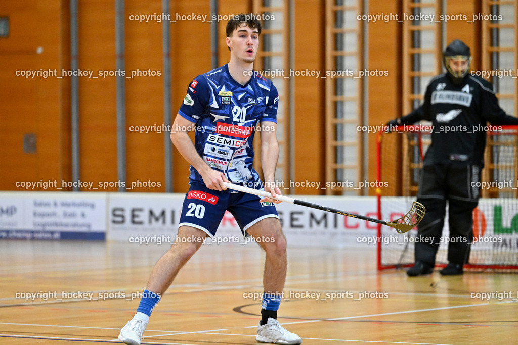 VSV Unihockey  vs. FBK Loka  | #20 David Gredler VSV Unihockey, VSV Unihockey  vs. FBK Loka , VSV Unihockey  vs. FBK Loka  am 25.01.2026 in Villach (Ballspielhalle St. Martin), Austria, (Photo by Bernd Stefan)