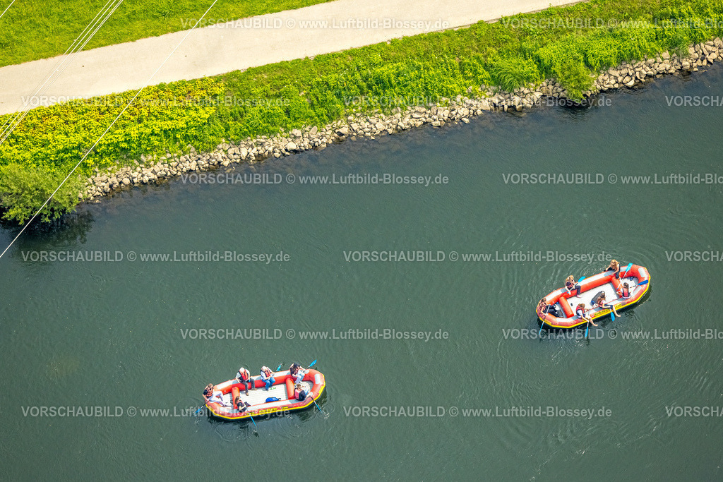 Hattingen250517038 | Luftbild, Schlauchboot und Ruderer auf dem Fluss Ruhr, Ruhr-Piraten.com, Hattingen, Ruhrgebiet, Nordrhein-Westfalen, Deutschland