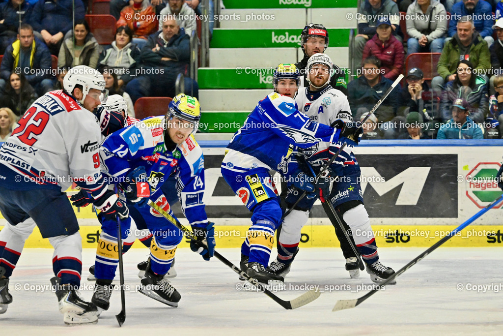 EC IDM Wärmepumpen VSV vs. Hydro Fehervar | #92 Anze Kuralt Hydro Fehervar, #14 Johannes Tschurnig EC VSV, #78 Felix Maxa EC VSV, #16 Janos Hari Hydro Fehervar, EC IDM Wärmepumpen VSV vs. Hydro Fehervar, EC IDM WÄRMEPUMPEN VSV vs. Hydro Fehervar AV19 am 05.10.2025 in Villach (Stadthalle Villach), Austria, (Photo by Bernd Stefan)