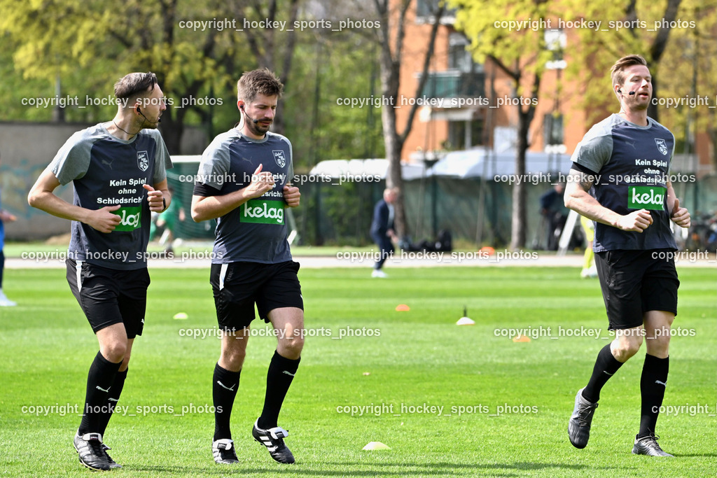 Donau Klagenfurt vs. SAK | Jasmin Muratovic Referee, Jürgen Hartenberger Referee, Stephan Orel Referee, SV Donau Klagenfurt vs. SAK, SV Donau Klagenfurt vs. SAK am 11.04.2026 in Klagenfurt (Sportplat Donau ), Austria, (Photo by Bernd Stefan)