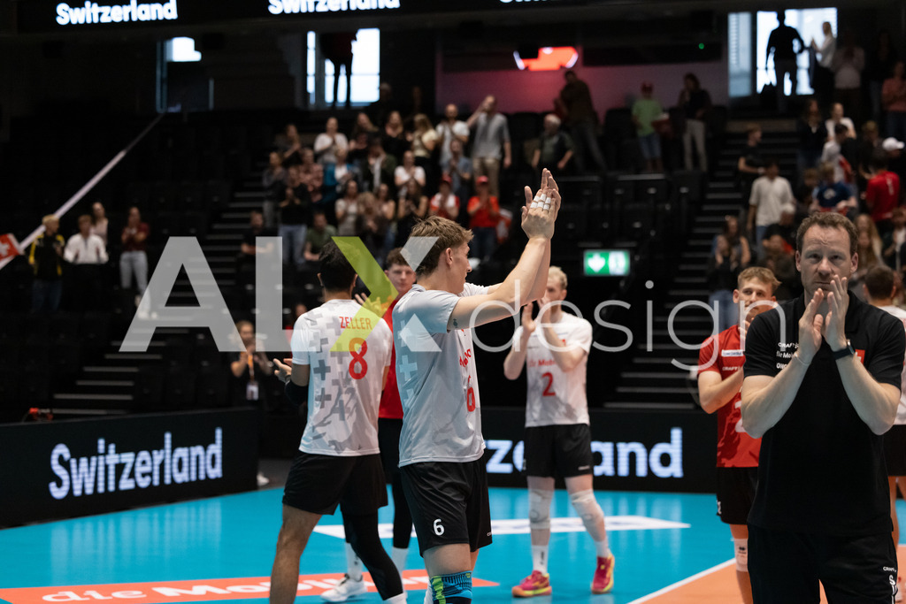 Luxembourg v Switzerland - CEV European League Men | KRIENS, SWITZERLAND - JUNE 12: ETIENNE SCHALCH of Switzerland after the CEV European League match between Luxembourg and Switzerland at Pilatus Arena on June 12, 2026 in Kriens, Switzerland. - Realisiert mit Pictrs.com