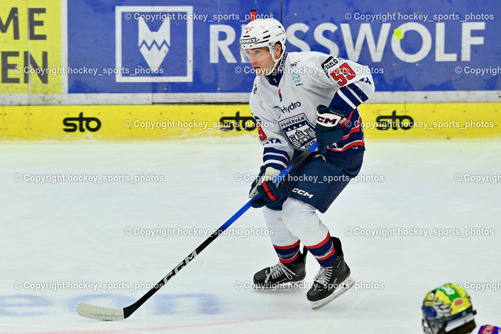 EC IDM Wärmepumpen VSV vs. Hydro Fehervar | #59 Joel Messner Hydro Fehervar, EC IDM Wärmepumpen VSV vs. Hydro Fehervar, EC IDM WÄRMEPUMPEN VSV vs. Hydro Fehervar AV19 am 05.10.2025 in Villach (Stadthalle Villach), Austria, (Photo by Bernd Stefan)