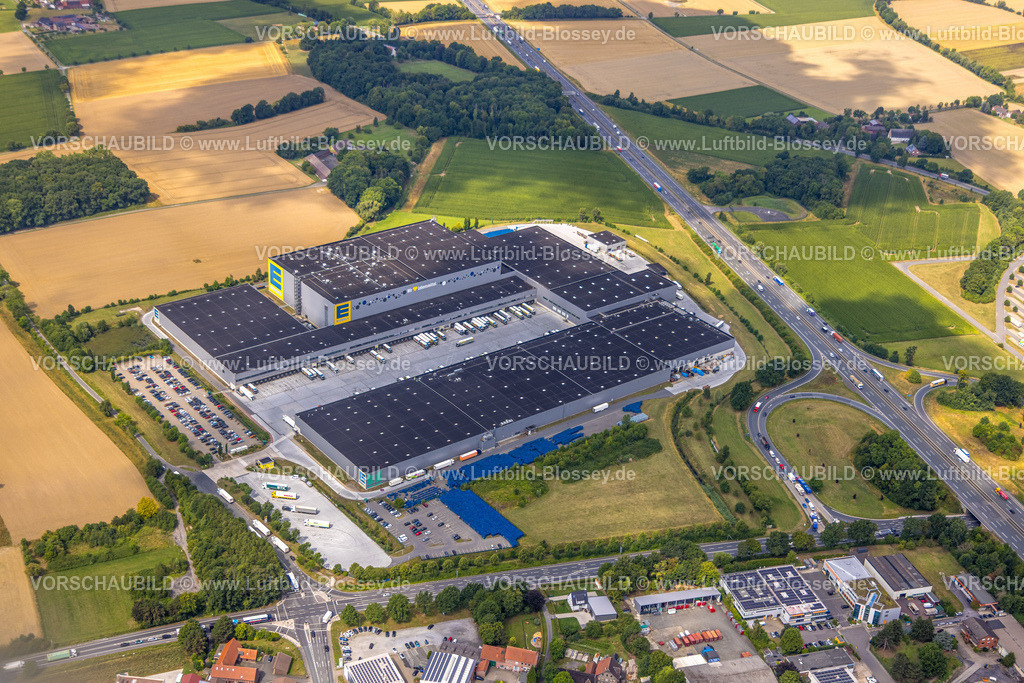 Hamm250701375Rhynern | Luftbild, Edeka Zentrallager, Autobahn A2, Stadtbezirk Rhynern, Hamm, Ruhrgebiet, Nordrhein-Westfalen, Deutschland