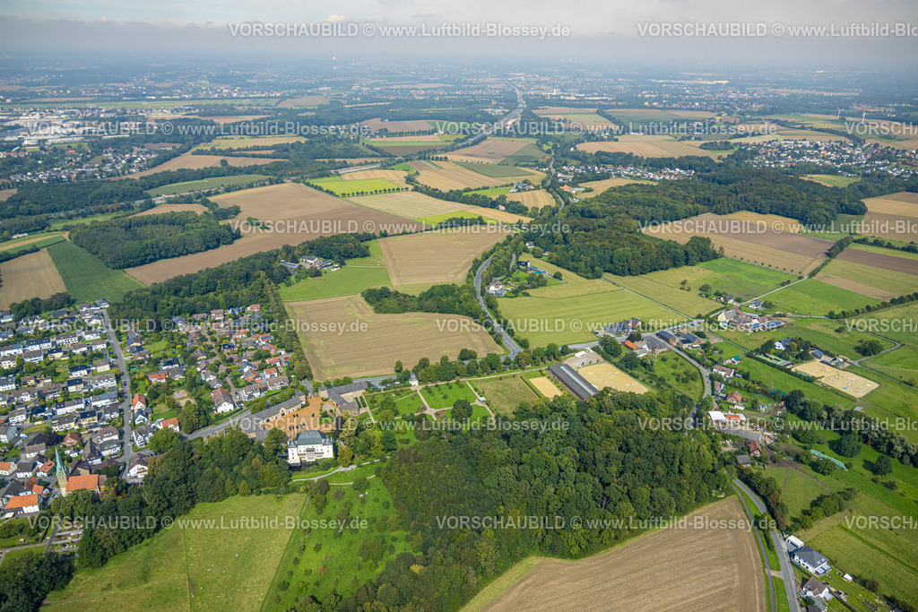 Holzwickede230901470 | Luftbild, Haus Opherdicke Wasserschloss, Reitverein Hengsen Opherdicke, Holzwickede, Ruhrgebiet, Nordrhein-Westfalen, Deutschland