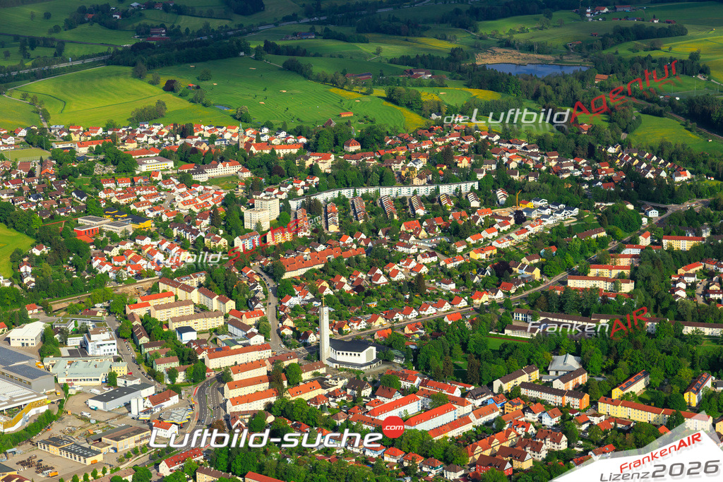 Die Luftaufnahme der Stadt Kempten Allgäu wurde vom UL-Flugzeug heraus erstellt ( keine Drohne )- hohe Auflösung für beste Qualität