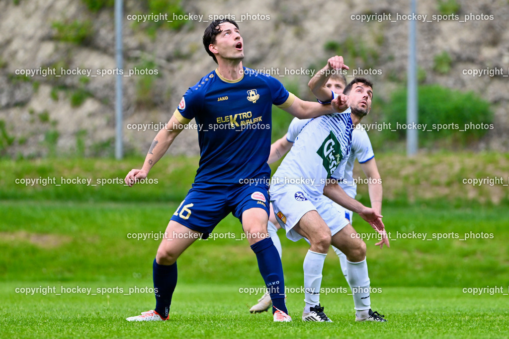 ATUS Velden vs. SV Dellach Gail | #16 Luka Caculovic ATUS Velden, #10 Samir Nuhanovic Dellach Gail, ATUS Velden vs. SV Dellach Gail, ATUS Velden vs. SV Dellach Gail am 03.05.2025 in Velden (Wald Arena Velden), Austria, (Photo by Bernd Stefan)