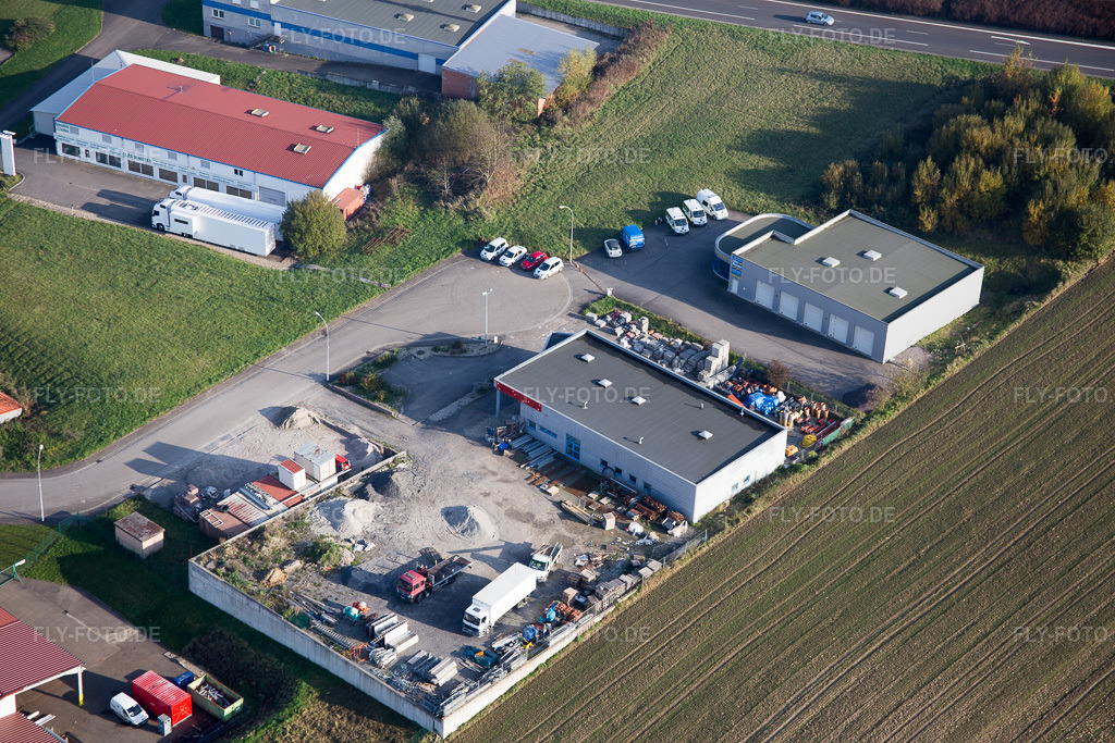 Luftbild: Ortsansicht in Hohwiller im Bundesland Bas-Rhin in Frankreich. Foto: IMG_075596.jpg vom 01.11.2014 durch Werner Riehm/FLY-FOTO.de