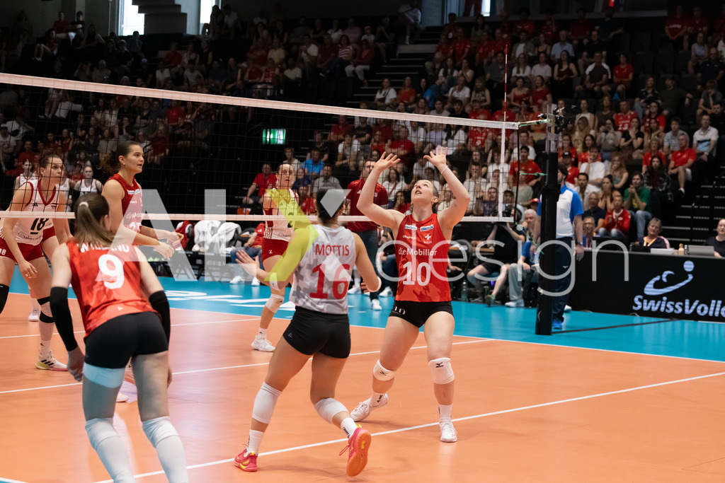 Austria v Switzerland - CEV European League Women | KRIENS, SWITZERLAND - JUNE 14: ORIANE HÄMMERLI of Switzerland during the CEV European League match between Austria and Switzerland at Pilatus Arena on June 14, 2026 in Kriens, Switzerland. - Realisiert mit Pictrs.com