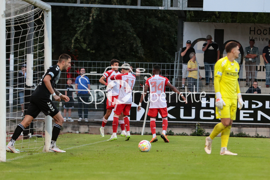 SV Wacker Burghausen - FC Bayern Amateure | Ausgleich fuer die Amateure / Lucas COPADO SCHROBENHAUSER (FCB #9) juebelt ueber seinen Treffer zum 3-3 / Tor / Jubel