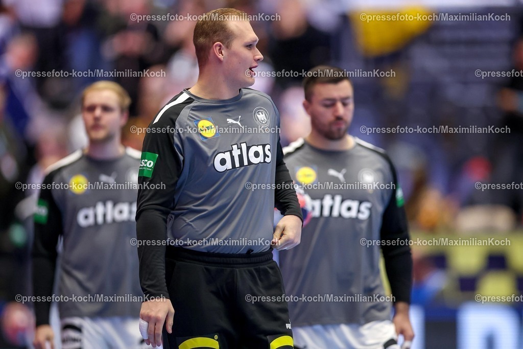 EHF15012602113 | 15.01.2026, Handball, Men's EHF EURO 2026, Deutschland - Österreich, Jyske Bank Boxen in Herning, Dänemark, Preliminary Round:  David Späth (Germany #01) 