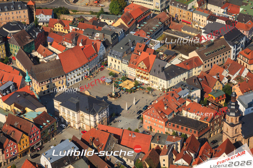 Luftbild von Marktplatz Kulmbach - Luftaufnahme wurde 2012 von https://frankenair.de mittels Flugzeug (keine Drohne) erstellt - die Geschenkidee