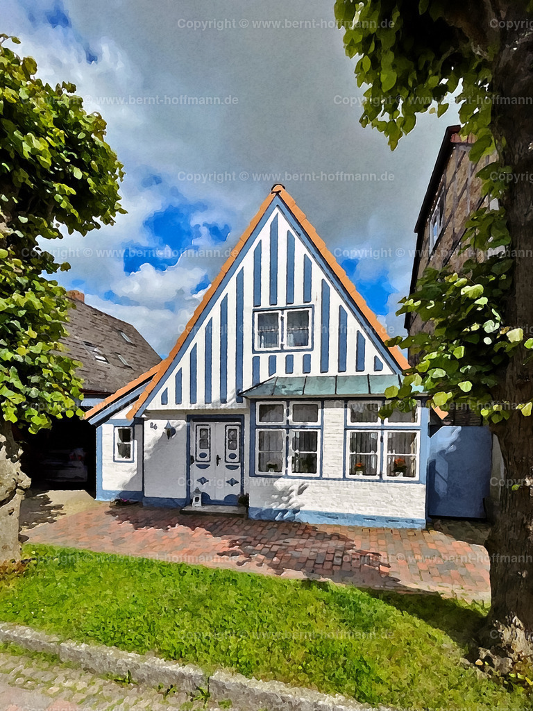 PDM2_9303_Arnis_60x80 | DIGITALKUNST. Haus in Arnis. __ Historisches Haus in der " Langen Straße " der kleinen Stadt Arnis - der kleinsten Stadt Deutschlands. __ Seitenverhältnis = 3 zu 4 - Realisiert mit Pictrs.com