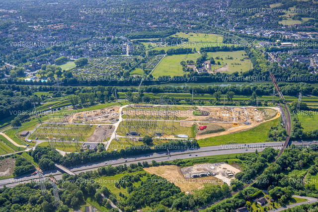 Bottrop220501908 | Luftbild, Station Büscherhof Umspannwerk, Brahmkampstraße, Vondern, Oberhausen, Ruhrgebiet, Nordrhein-Westfalen, Deutschland