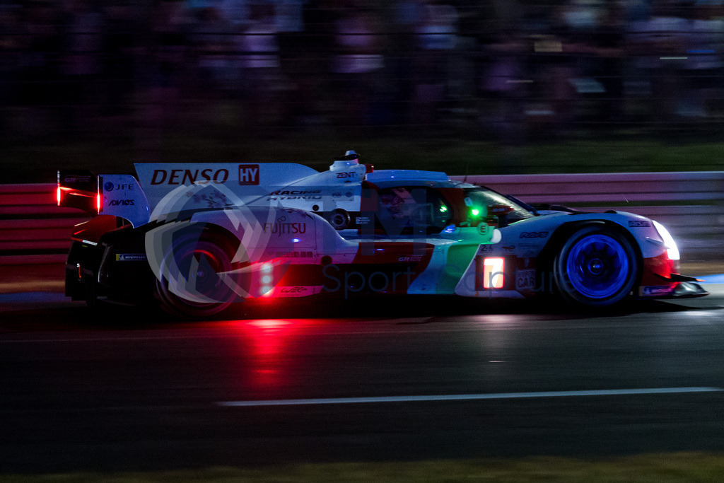 Trainproduction-20230607-2004 | LE MANS,FRANCE,07.Jun.23 - MOTORSPORTS - WEC, FIA World Endurance Championships, 24 Hours of Le Mans, Circuit de la Sarthe, free practice 1. Image shows Mike Conway (GBR), Kamui Kobayashi (JPN) and Jose Maria Lopez (ARG/ Toyota Gazoo Racing). Photo: Trainproduction / Matthias Trinkl
