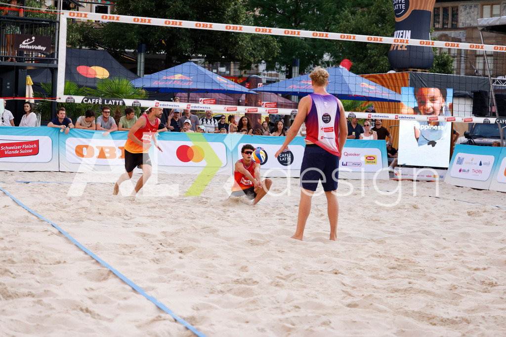 Obi BeachTour 2026 - Basel | BASEL, SWITZERLAND - JULY 18: MAËL MASSEREY (SUI) during the Obi BeachTour 2026 match between MASSEREY / SCHNEGG (SUI) and BREER / KÄLIN (SUI) at Barfüsserplatz on July 18, 2026 in Basel, Switzerland. - Realisiert mit Pictrs.com
