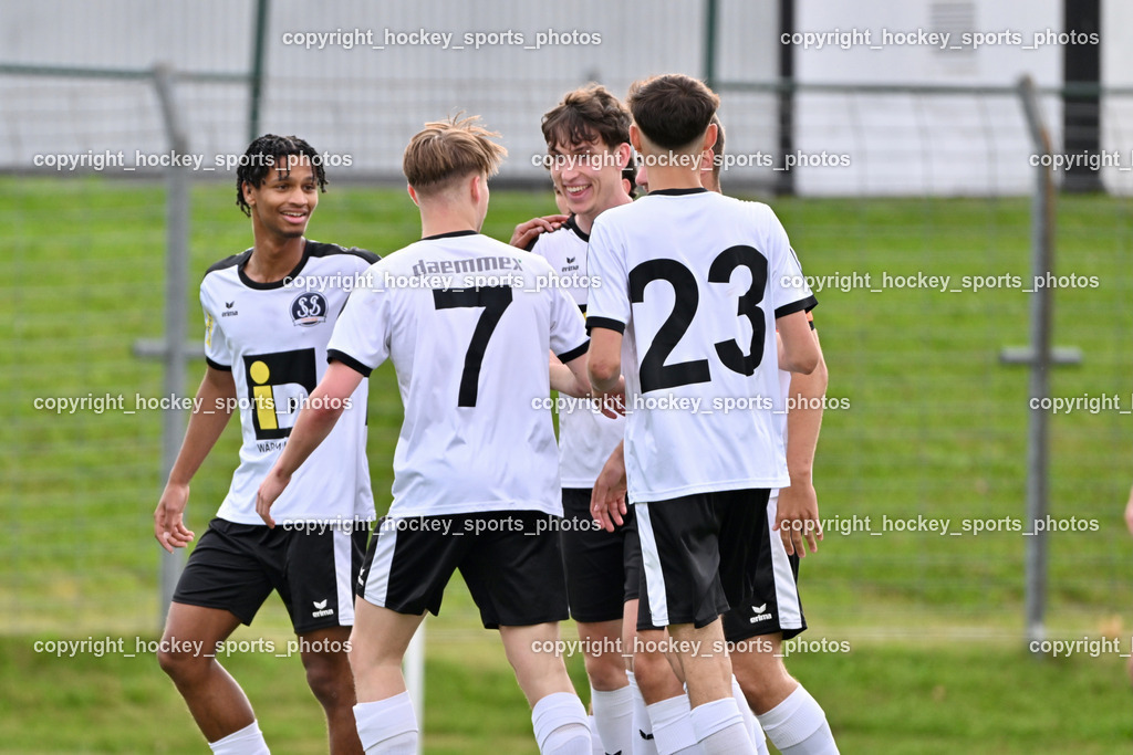 SV Spittal 1921 vs. ATUS Velden | Jubel SV Spittal Mannschaft, #44 Miha Kostanjsek SV Spittal, #9 Samuel Müllmann SV Spittal, #4 Thomas Walker SV Spittal, #23 Tobias Tollschein SV Spittal, #7 Ralph Roman Scheer SV Spittal, SV Spittal 1921 vs. ATUS Velden, SV Spittal 1921 vs. ATUS Velden am 05.06.2025 in Spittal an der Drau (Goldeck Stadion), Austria, (Photo by Bernd Stefan)