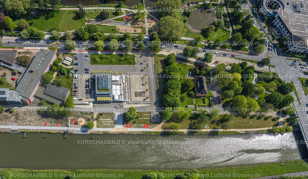 Hamm240506172 | Luftbild, R-Cafe Hamm, Gymnasium Hammonense, Datteln-Hamm-Kanal, Kanalkante, Ruderzentrum, Hamm, Ruhrgebiet, Nordrhein-Westfalen, Deutschland