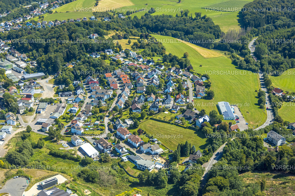 Kierspe250812986 | Luftbild, Wohngebiet Ortsansicht Buschheide, Kierspe, Sauerland, Nordrhein-Westfalen, Deutschland