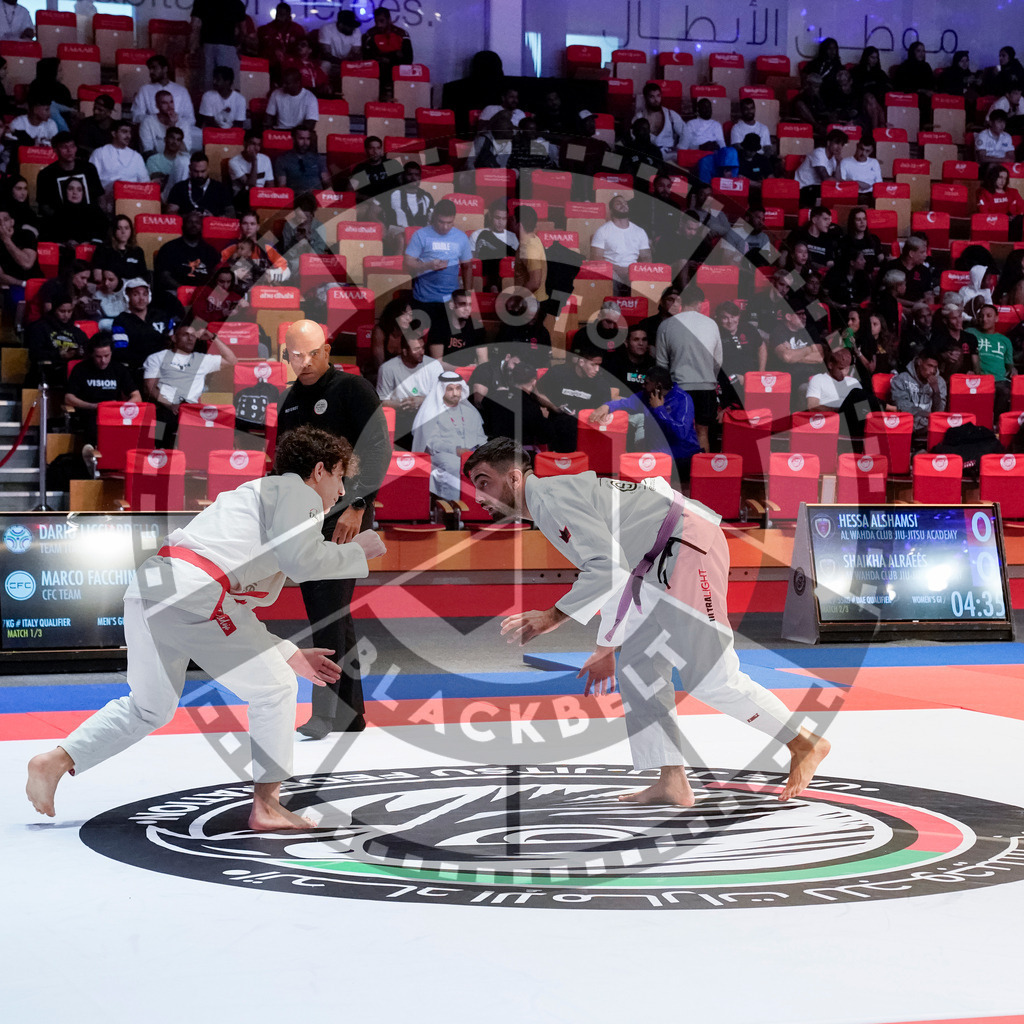 20231108PBB1564 | Fighters compete during the AJP World Professional Championship in the Mubadala Arena in Abu Dhabi, Arab United Emirates, on November 8, 2023.
