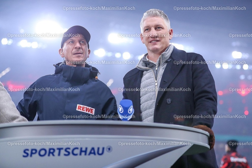 DFB05022502179 | 05.02.2025, Fußball, DFB-Pokal Viertelfinale, Bayer 04 Leverkusen - 1.FC Köln, BayArena, Saison 2024 2025: Trainer Gerhard Struber (Cheftrainer 1.FC Köln) im Interview mit Bastian SchweinsteigerDFB regulations prohibit any use of photographs as image sequences and or quasi-video.