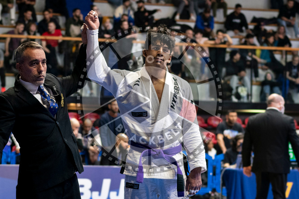 20240123PBB01157 | Fighters compete during the second day of the IBJJF European Championship in Paris, France, on January 23, 2024.
