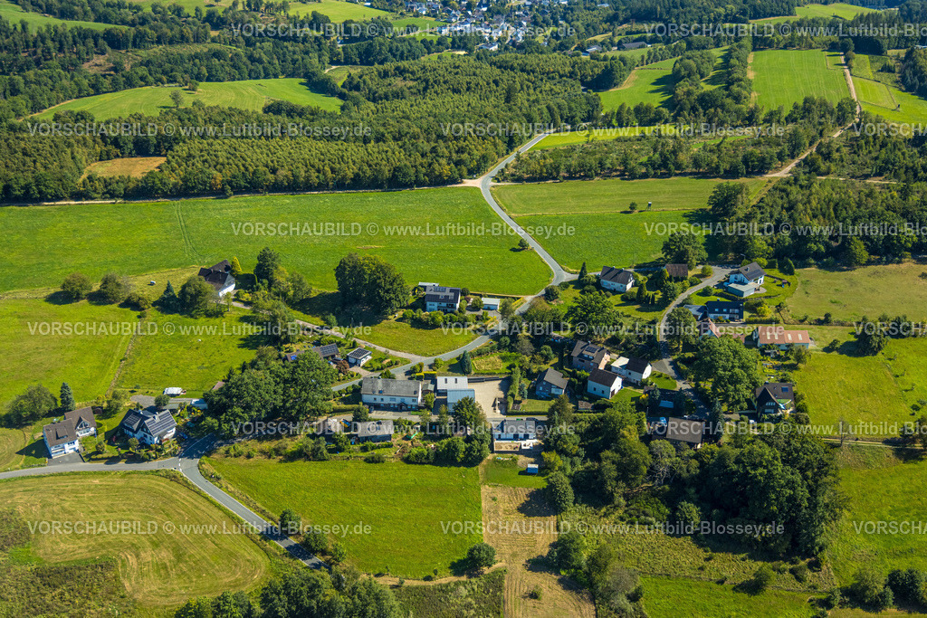 Wenden250812117 | Luftbild, Wohngebiet Ortsansicht Ortsteil Büchen, Hillmicke, Wenden, Sauerland, Nordrhein-Westfalen, Deutschland