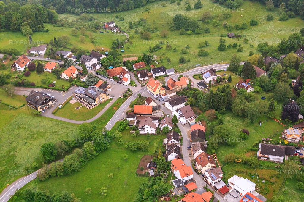 Luftbild: Haus Höfle: Business Apartments im Ortsteil Bonsweiher in Mörlenbach im Bundesland Hessen in Deutschland. Foto: IMG_089237.jpg vom 25.05.2016 durch Werner Riehm/FLY-FOTO.deBusiness Apartments Höfle