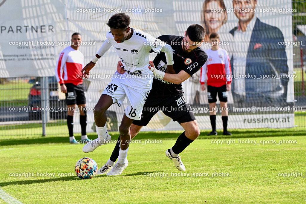 ASK Klagenfurt vs. SK Vorwärts Steyr 21.4.2024 | #16 Mersei Dieu Nsandi ASK Klagenfurt, #77 Michael Martic SK Vorwärts Steyr, ASK Klagenfurt vs. SK Vorwärts Steyr 21.4.2024, ASK Klagenfurt vs. SK Vorwärts Steyr am 21.04.2024 in Klagenfurt (ASK Sportzentrum Fischl), Austria, (Photo by Bernd Stefan)