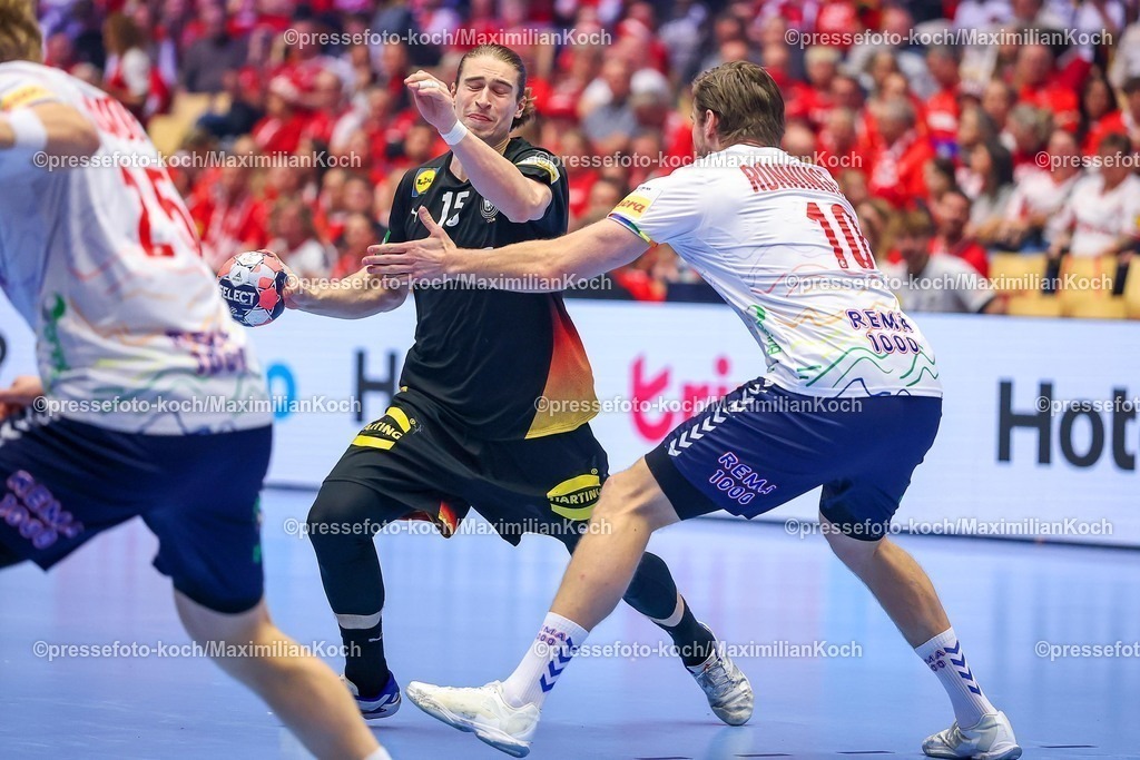 EHF24012603011 | 24.01.2026, Handball, Men's EHF EURO 2026, Deutschland - Norwegen, Jyske Bank Boxen in Herning, Dänemark, Main Round: xxxxxxxxxxxxx