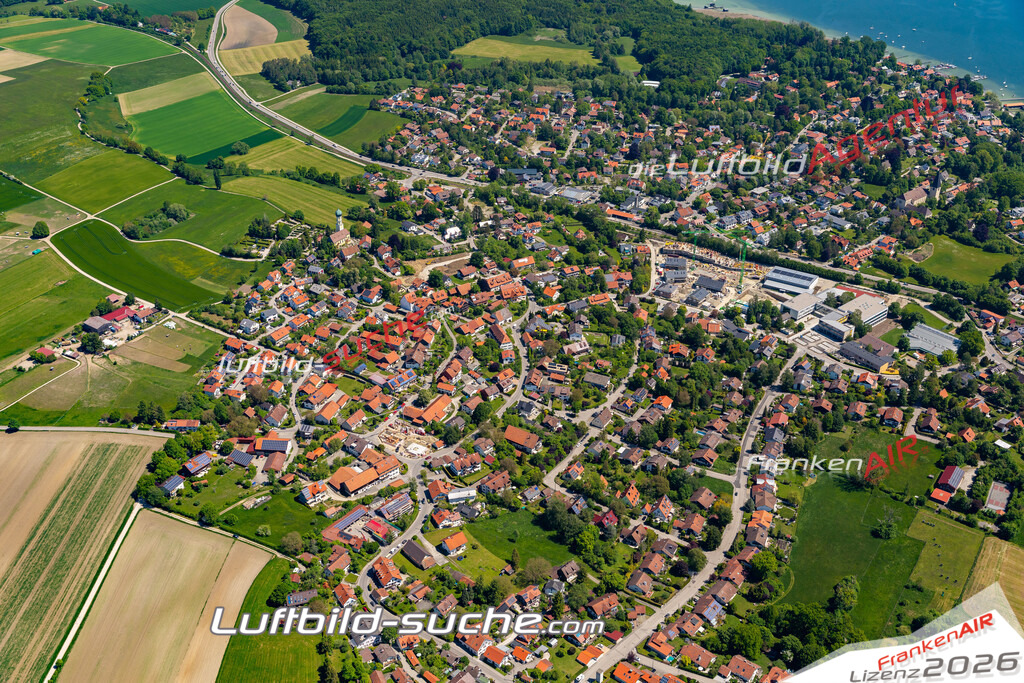 Aktuelles Luftbild von  schondorf-am-ammersee - Die Luftaufnahme wurde 2021 mittels UL-Flugzeug erstellt ( keine Drohne ) - hochauflösende Kamera-Systeme von  Canon -Beste Qualität - Für grossformatige Ausdrucke geeignet. Die Geschenkidee !