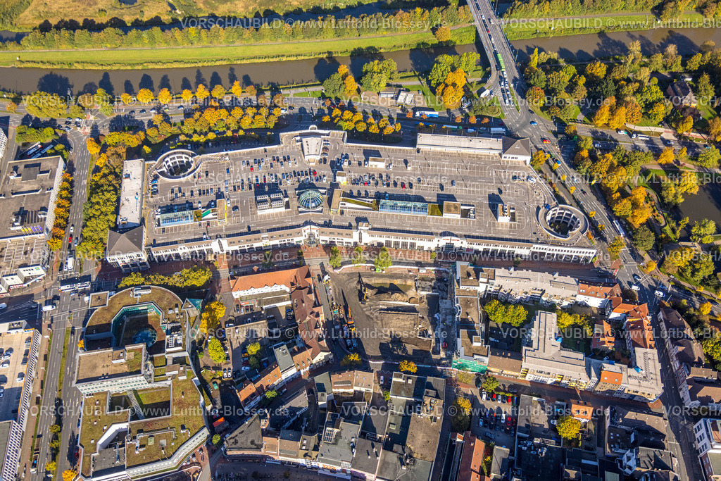 Hamm241006978 | Luftbild, Allee-Center Einkaufszentrum, Baustelle mit Abriss der Westhälfte der Ritterpassage, Mitte, Hamm, Ruhrgebiet, Nordrhein-Westfalen, Deutschland