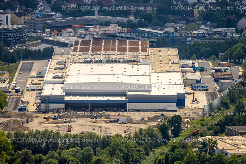 Herne250601627 | Luftbild, Baustelle Gewerbepark HER-BO an der Autobahn A43 Ausfahrt Bochum-Riemke, Baufläche und Neubau Lidl Vertriebs GmbH Zentrallager, Südstraße, Herne-Süd, Herne, Ruhrgebiet, Nordrhein-Westfalen, Deutschland